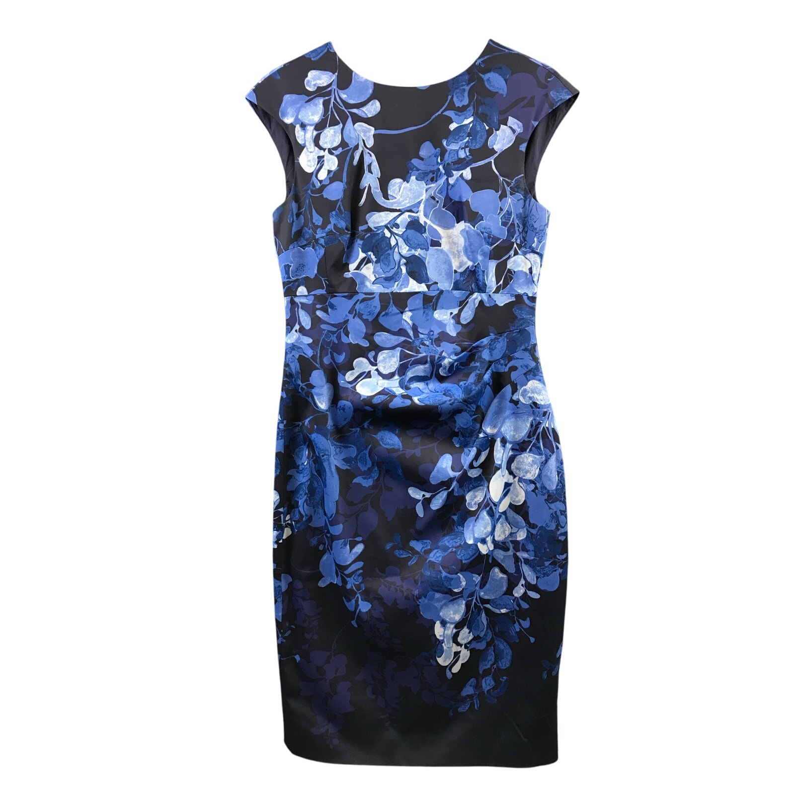 Karen Millen Wisteria Print Dress Floral Blue Size Us 8